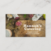 Rustic Photo Wooden Board Charcuterie Catering Visitekaartje (Voorkant)