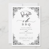 Rustic Pig I doet Casual bruiloft BBQ Kaart (Voorkant)