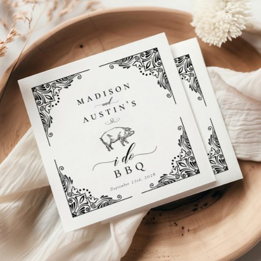 Rustic Pig I doet Casual bruiloft BBQ Servet