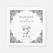 Rustic Pig I doet Casual bruiloft BBQ Servet (Voorkant)