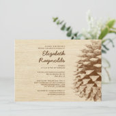 Rustic Pine Cone Bridal Shower Invitations Kaart (Staand voorkant)