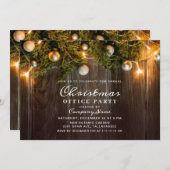 Rustic Pine Cones Corporate Kerstparty Kaart (Voorkant / Achterkant)