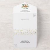 Rustic Pine Cones Wreatfoto kerstbruiloft All In One Uitnodiging (Buitenkant)