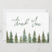 Rustic Pine Forest Dank u Baby shower Bedankkaart (Voorkant)