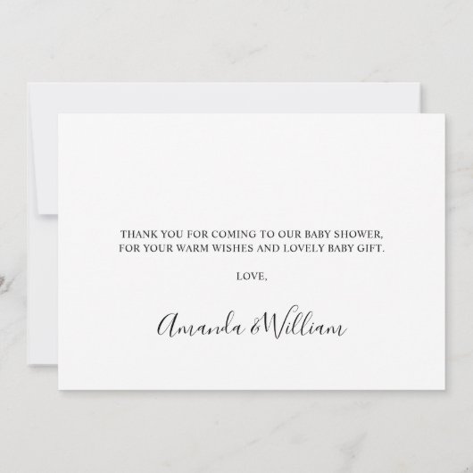 Rustic Pine Forest Dank u Baby shower Bedankkaart (Achterkant)