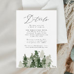 Rustic Pine Forest Détails du Mariage Carte de boî<br><div class="desc">Elégante, rustique détails mariage carte d'enceinte avec une forêt de chasseurs foncés vert & sauge vert aquarelle pins. Personnalisez les cartes d'information des clients mariages en ajoutant des détails clés tels que les chambres d'hôtel, les informations de réception de bienvenue, votre site Web, etc. Conçu pour coordonner avec notre collection...</div>