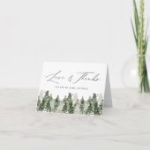 Rustic Pine Forest Love & Merci Mariage (Devant)