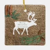 Rustic Pine Forest Reindeer Keramisch Ornament (Voorkant)