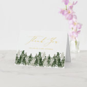 Rustic Pine Forest Wedding Bedankt Folie Wenskaart (Orchidee)