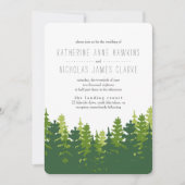 Rustic Pine Forest Wedding Invitation Kaart (Voorkant)