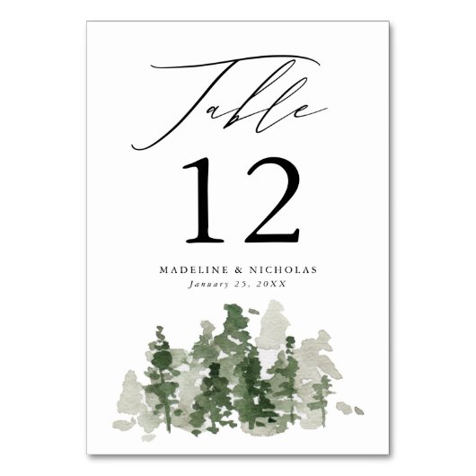 Rustic Pine Forest Wedding Kaart (Voorkant)