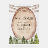Rustic Pine Forest Wood Slice Wedding Welcome (Recto)