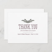 Rustic Pine Naald Hartelijk dank Bedankkaart (Voorkant / Achterkant)