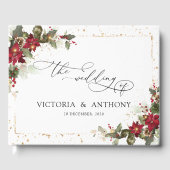 Rustic Pine Poinsettia Mariage livre d'hôtes (Recto)