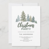 Rustic Pine Tree kerstfeest uitnodiging (Voorkant)