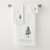Rustic Pine Tree Motel Business Guest Bad Handdoek (Insitu)