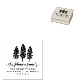 Rustic Pine Trees Aangepast adres van de Terugkeer Rubberstempel (Gestempeld)