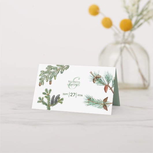 Rustic Pine Trees Forest Greenery Wedding (Achterkant)