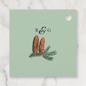 Rustic Pine Trees Forest Greenery Wedding Bedankjes Labels (Achterkant)