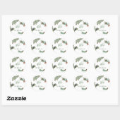 Rustic Pine Trees Forest Greenery Wedding Ronde Sticker (Vel)