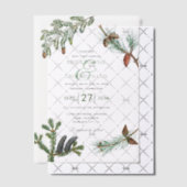Rustic Pine Trees Forest Greenery Wedding Vellum Uitnodigingen (Offset (Uitnodiging))