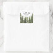 Rustic Pine Trees Simple Country Wedding Vierkante Sticker (Tas)