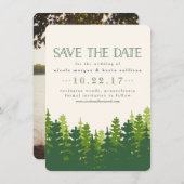 Rustic Pine Trees sparen de Datum Save The Date (Voorkant / Achterkant)