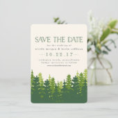 Rustic Pine Trees sparen de Datum Save The Date (Staand voorkant)