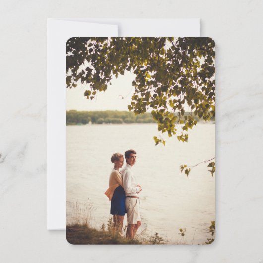Rustic Pine Trees sparen de Datum Save The Date (Achterkant)
