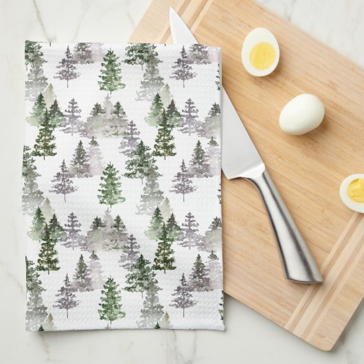 Rustic Pine Trees Theedoek (Quarter Fold)