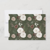 Rustic Pine Winter Wedding QR Code RSVP Card (Dos)