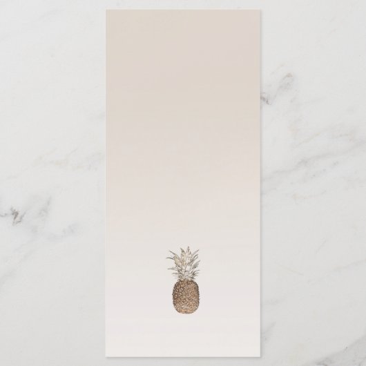 Rustic Pineappy Tropical Hawaiian Menu Mariage (Dos)