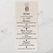 Rustic Pineappy Tropical Hawaiian Menu Mariage (Devant)