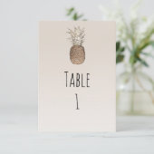 Rustic Pineappy Tropical Hawaiian Numéro de table (Debout devant)