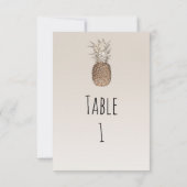 Rustic Pineappy Tropical Hawaiian Numéro de table (Dos)