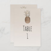 Rustic Pineappy Tropical Hawaiian Numéro de table (Devant / Derrière)