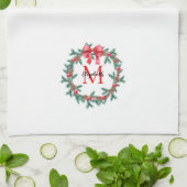 Rustic Pinecone | Bauble Kerstmis Wreater Monogram Theedoek (Gevouwen)