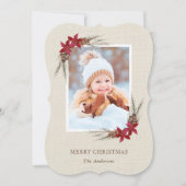 Rustic Pinecone kerstfeestay-fotokaart Feestdagenkaart (Voorkant)