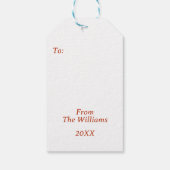 Rustic Pinecone Pine Tree Leaves Merry Kerstmis Cadeaulabel (Achterkant)