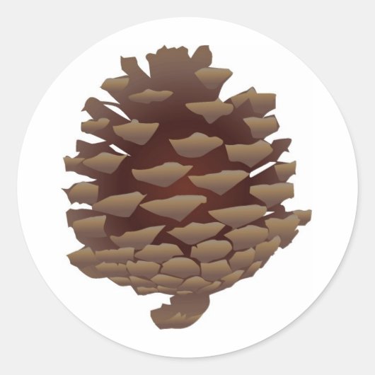 Rustic Pinecone Ronde Sticker (Voorkant)