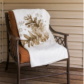 Rustic Pinecones in de sneeuwfleece Blanket Fleece Deken