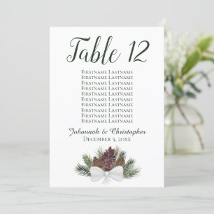 Rustic Pinecones Table Seating Chart Card Large