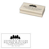 Rustic Pines Twee achternamen Retouradres Rubberstempel (Gestempeld)