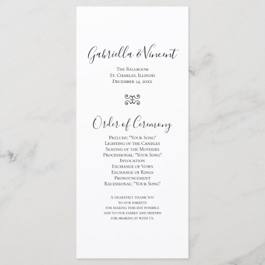 Rustic Pines Woodland Wedding Programme (Dos)