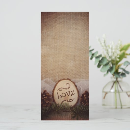 Rustic Pines Woodland Wedding Programme (Debout devant)