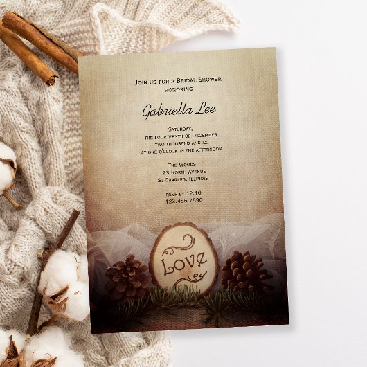 Rustic Pines Woods Invitation de douche nuptiale