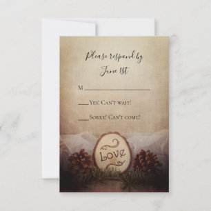 Rustic Pines Woods Mariage RSVP Réponse