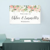 Rustic Pink and White Floral Wedding Banner (Beurs)