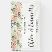 Rustic Pink and White Floral Wedding Banner (Verticaal)