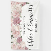 Rustic Pink and White Floral Wedding Spandoek (Verticaal)